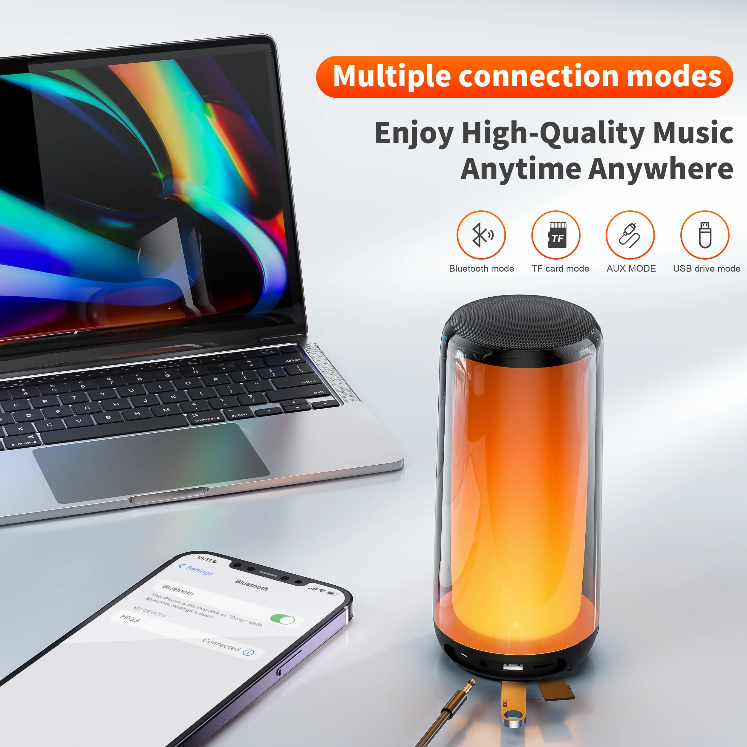 QERE Bluetooth Speaker with Hi-Res 10W Audio,Wireless HiFi Portable Speaker
