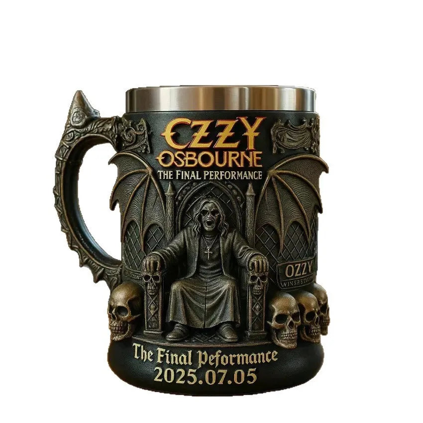 3D Resin Ozzy Mug Osbourne Commemorative Mug Stainless Steel