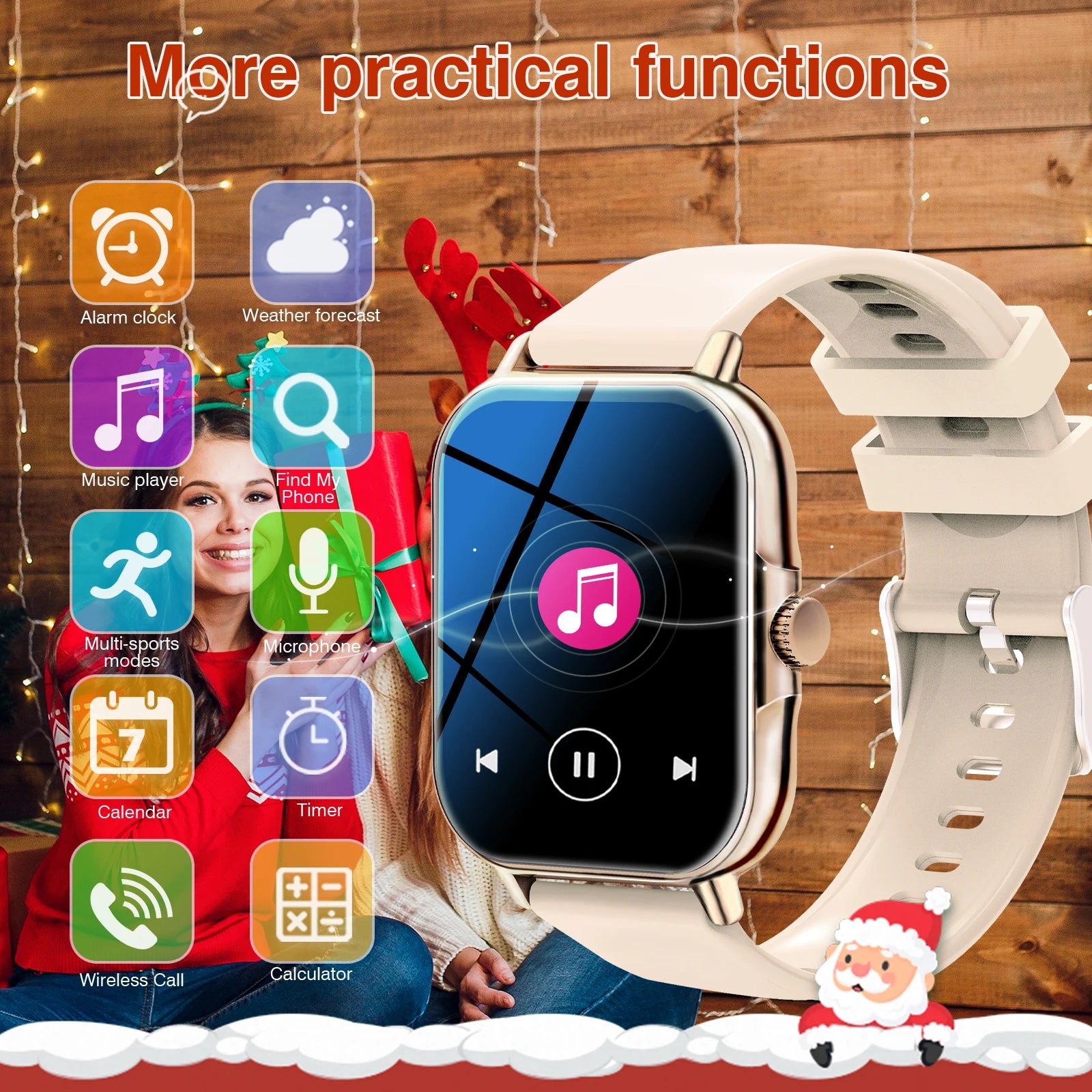Smart Watch with Bluetooth Calling, Fitness Tracker, Sleep Monitor, Alarm Clock, Compatible with Android and IPhone