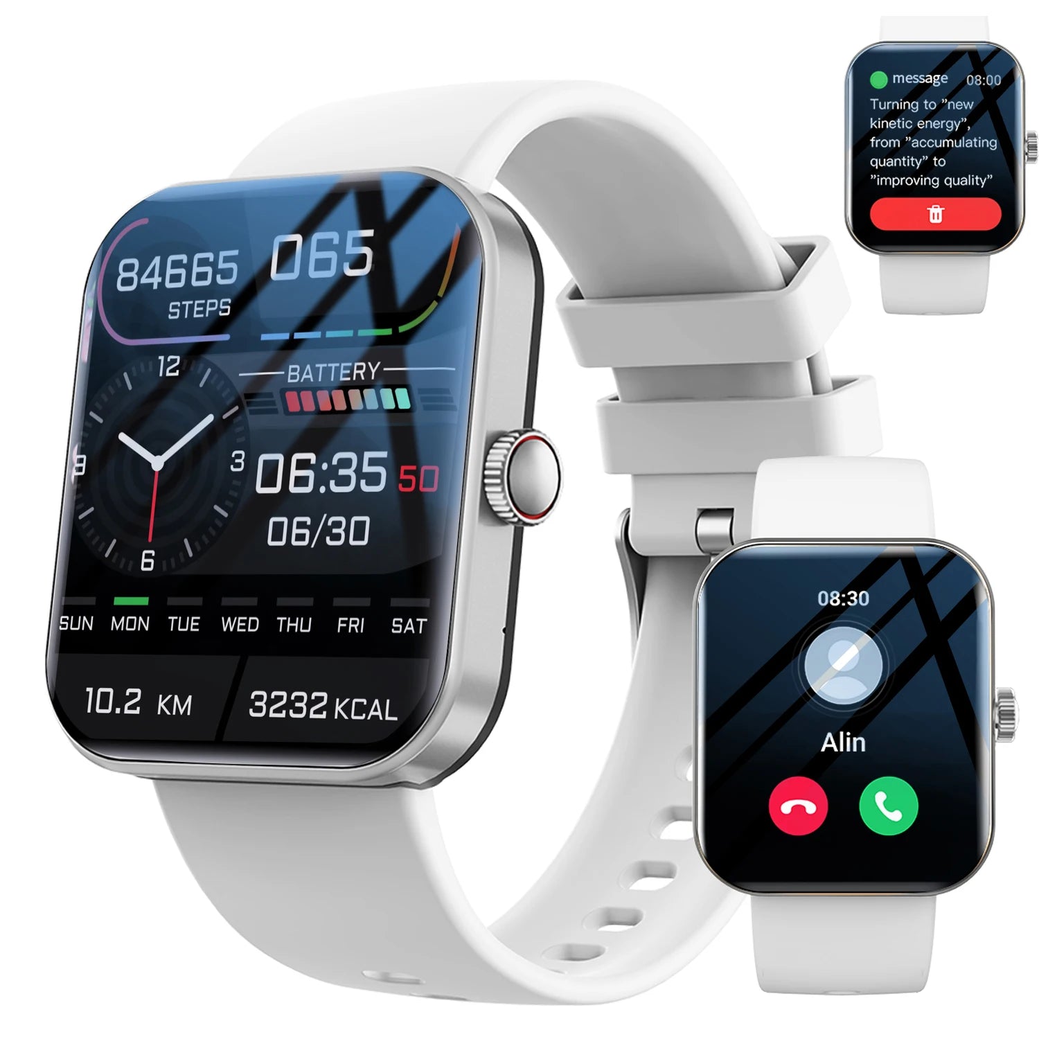 Smartwatch, custom wallpaper,, wireless calling, unisex sports watch, for Android and iPhone