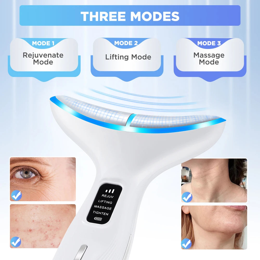 3 Massage Modes Microcurrent Neck Beauty Device Face Lifting