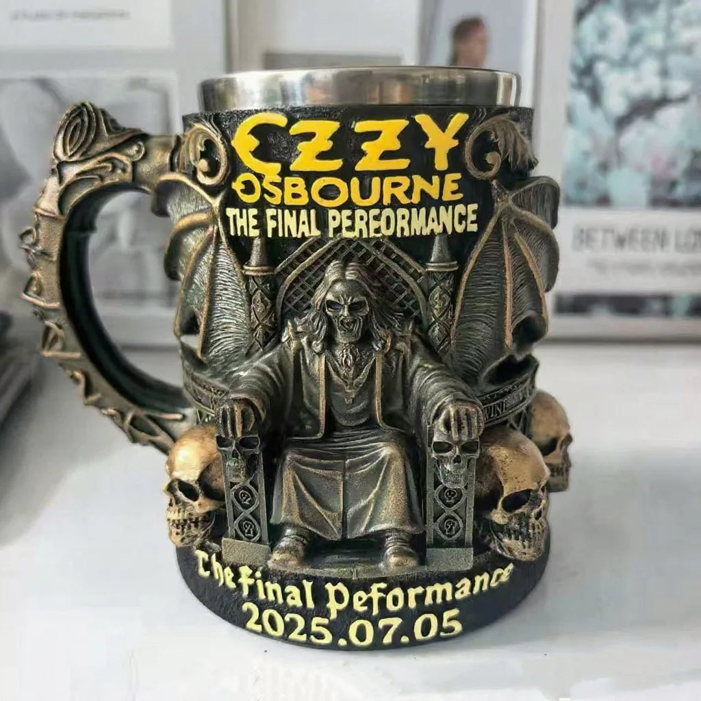 3D Resin Ozzy Mug Osbourne Commemorative Mug Stainless Steel