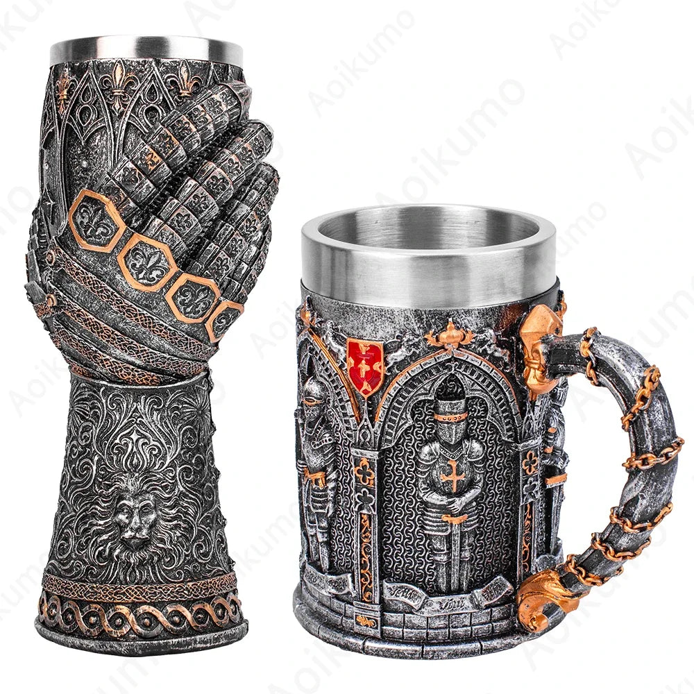 New Armoured Knight Latin Oath Tankard 304 Stainless Steel