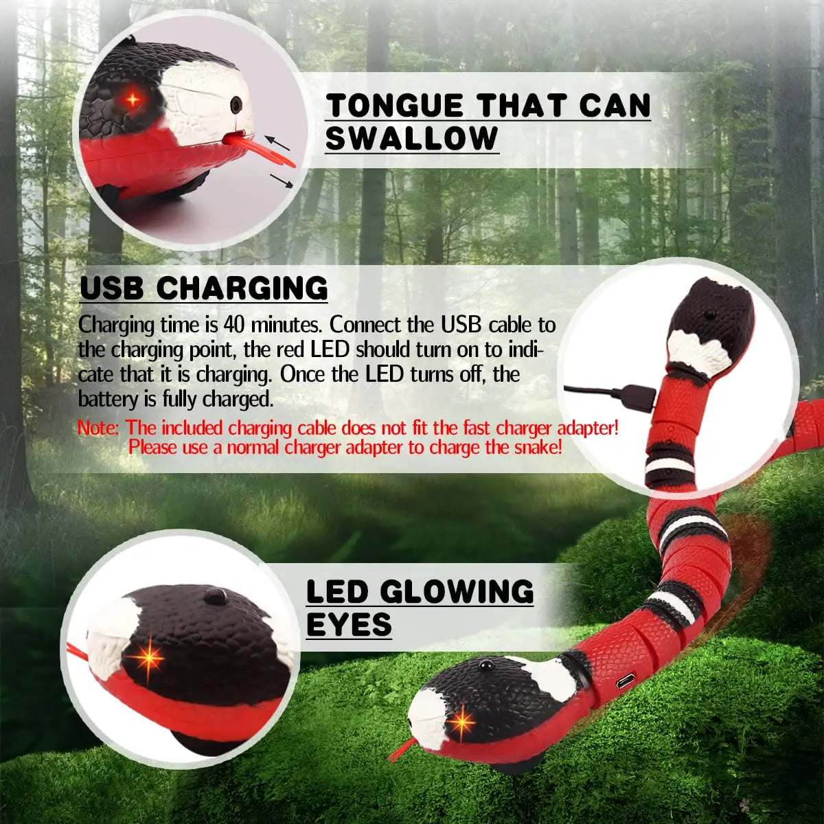 Smart Sensing Interactive Cat Toys Automatic Eletronic Snake