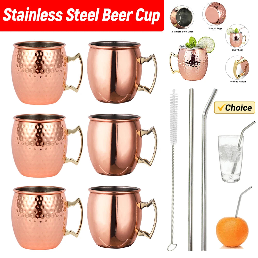 Beer Wine Glasses Stainless Steel Goblets Food Grade Shatterproof Drinkware