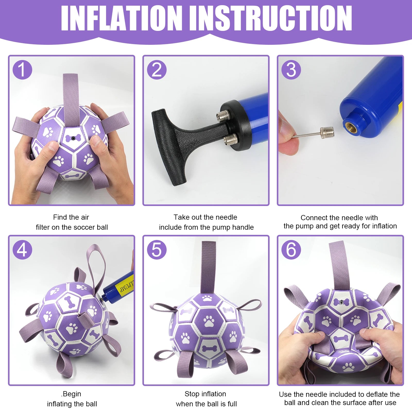 Dog Toys Soccer Ball with Straps