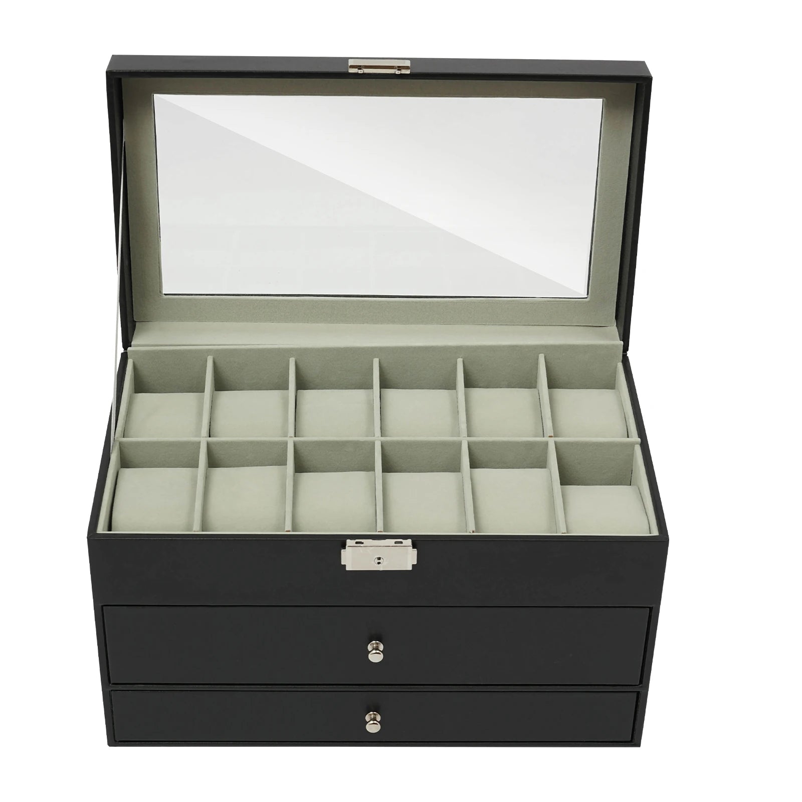 3-Layer PU Jewelry Box,Desktop Jewelry Cabinet,