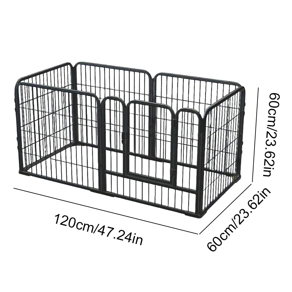 6 Panel Heavy Duty Portable Pet Playpen Dog Exercise Cat Fence Crate Cage Kennel with Door Puppy Rabbits Play Pen,Outdoor/Indoor