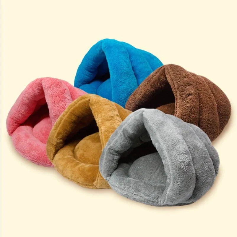 Warm Cat Slippers in Winter Comfortable Tents Soft Thick Cats Beds