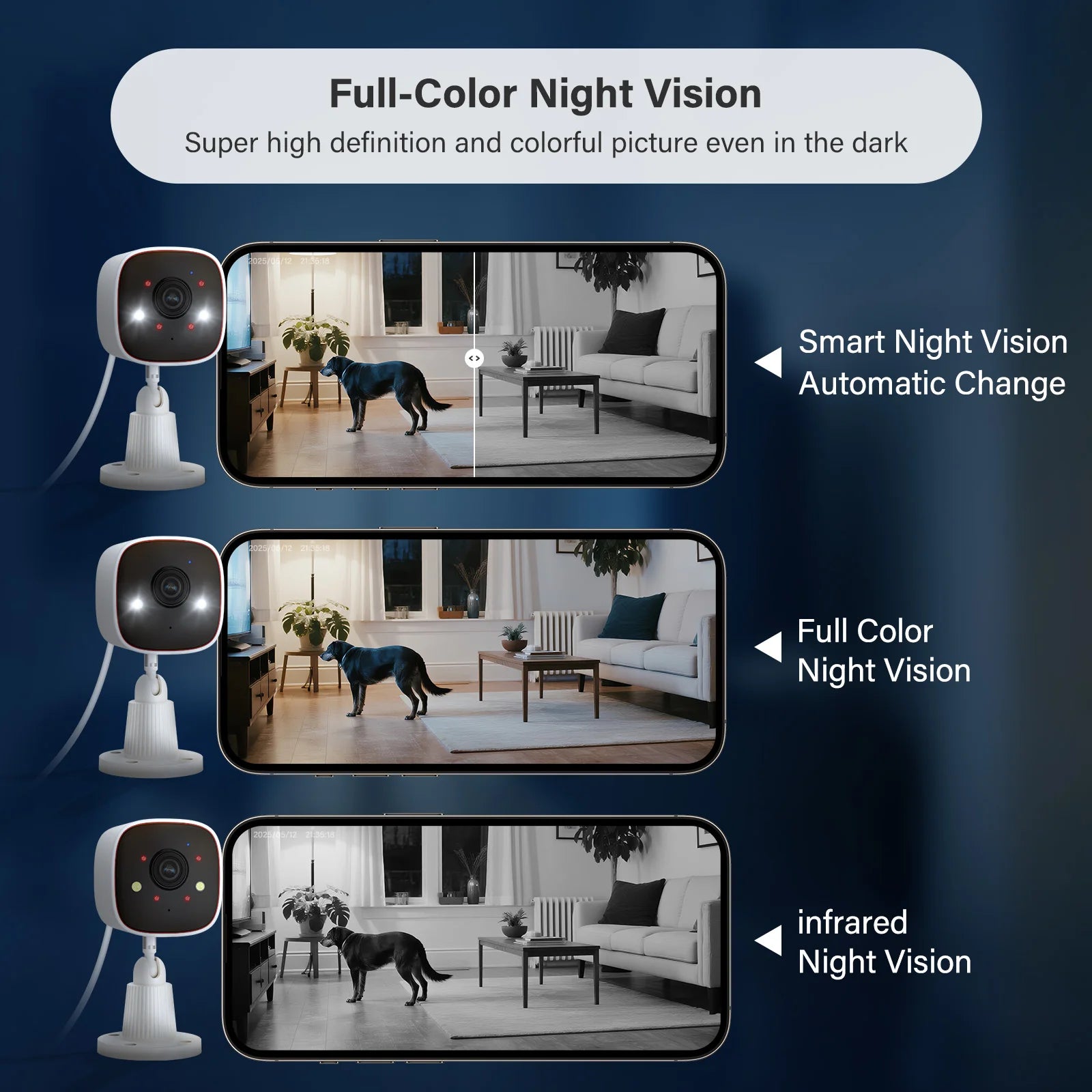 Outdoor Wireless Security Camera 3MP 1296P,Camera with WiFi, Home Security