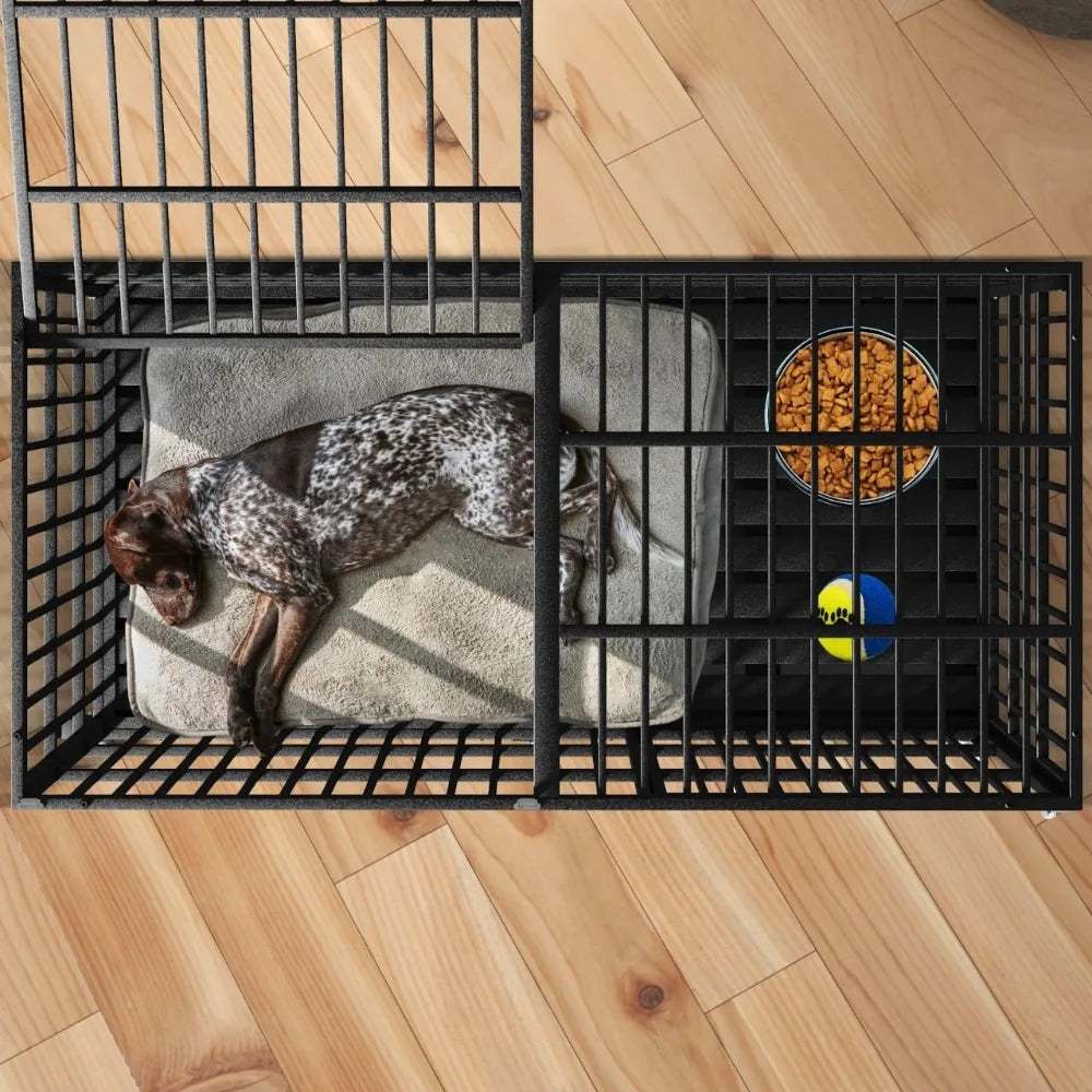 Extra Large Dog Crate for Large Dogs, 64 inches Heavy Duty Dog Crate,Indestructible Dog Kennel for High Anxiety Dogs, Lockable W