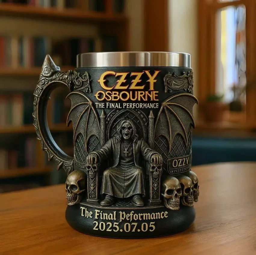 3D Resin Ozzy Mug Osbourne Commemorative Mug Stainless Steel