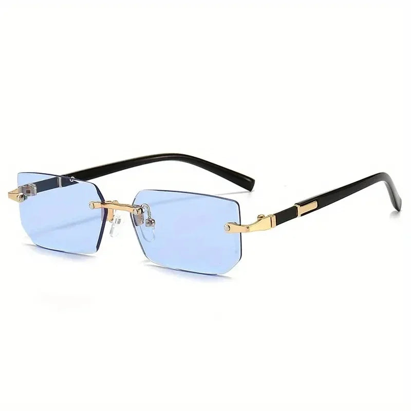 Rimless Sunglasses Rectangle Fashion Popular Women Men Shades Small Square Sun Glasse