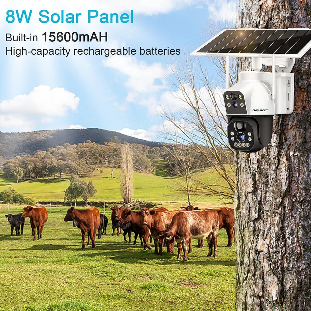 GENBOLT 4G SIM Solar Camera 4X Zoom Wireless Outdoor