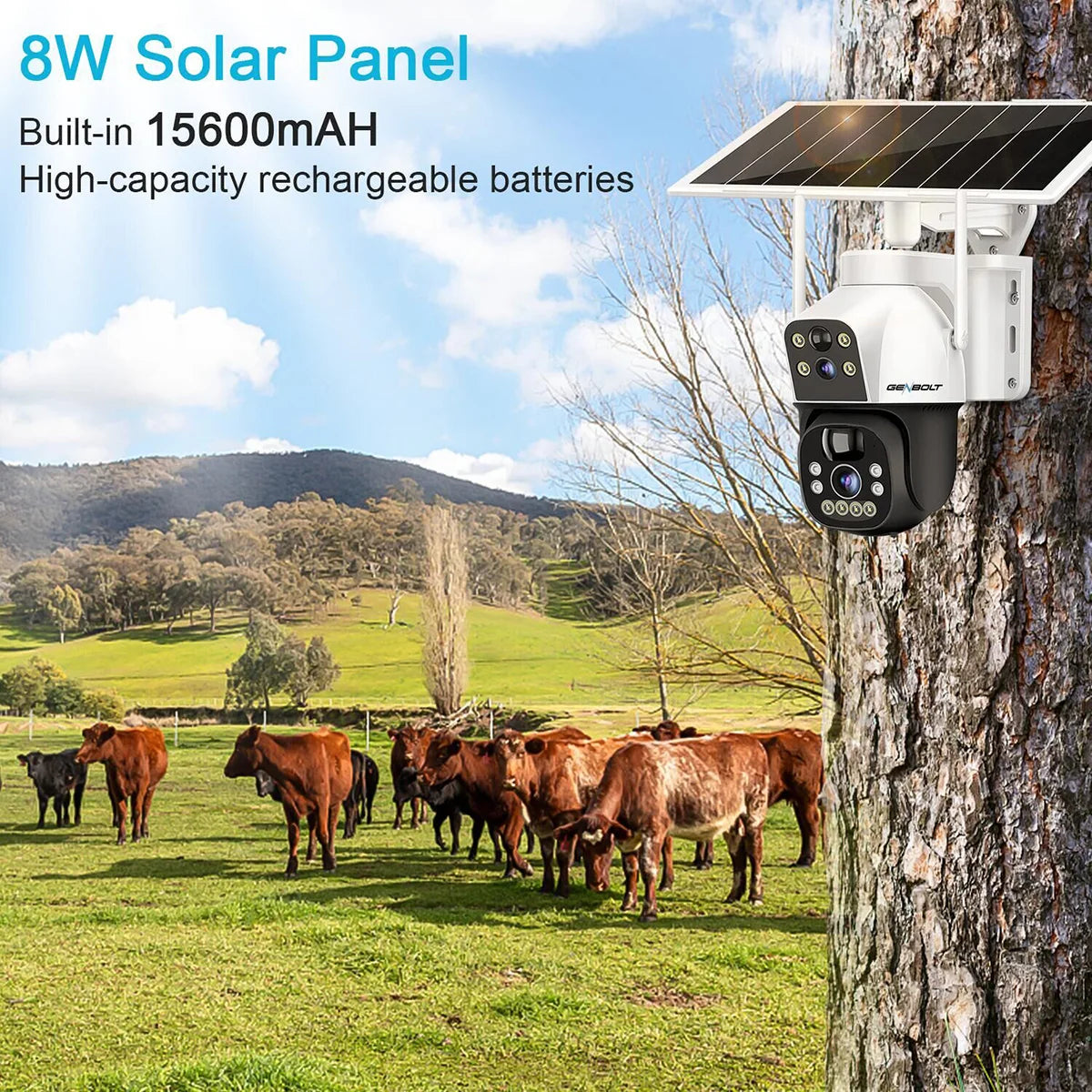 GENBOLT 4G SIM Solar Camera 4X Zoom Wireless Outdoor
