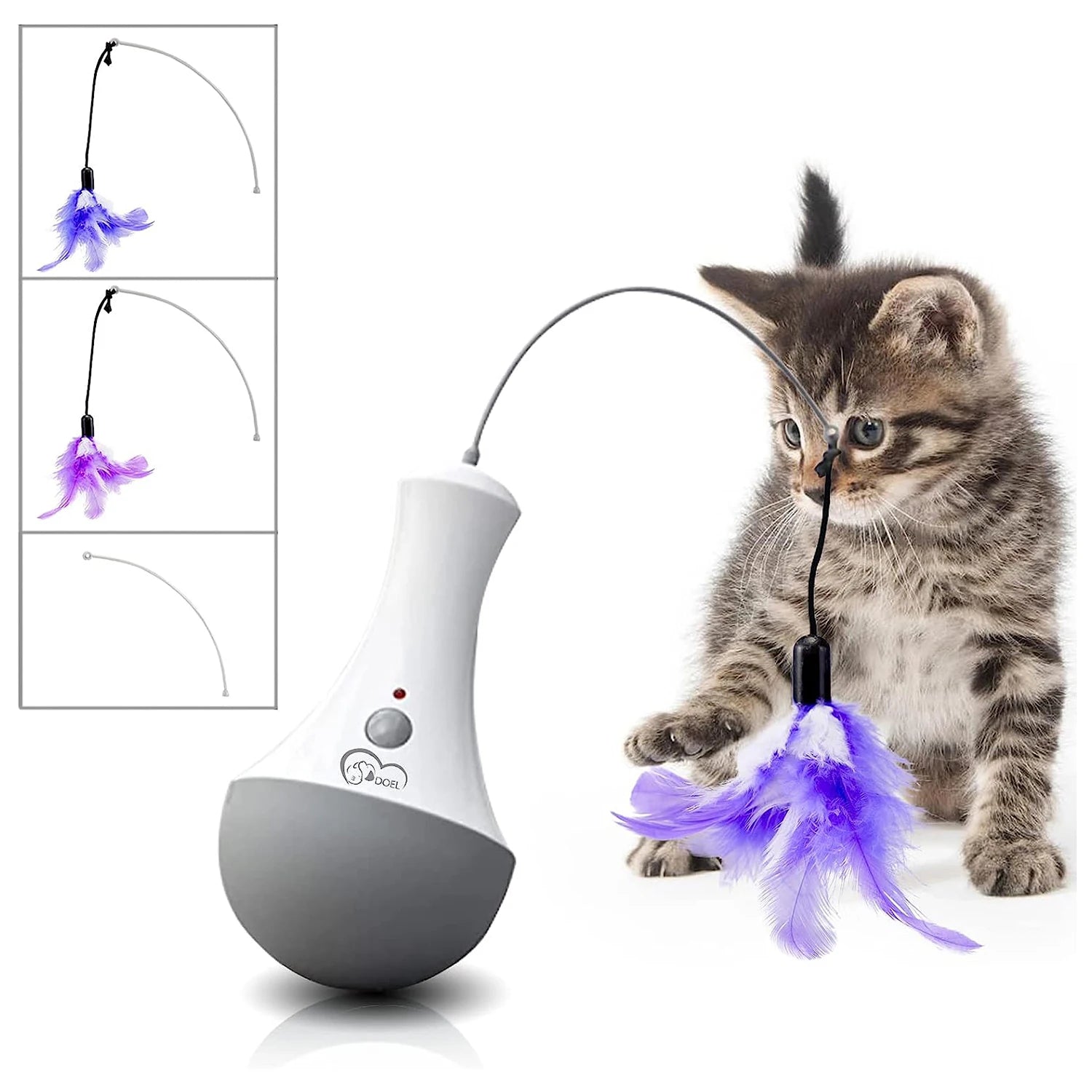 DOEL Cat Interactive Toys Funny Feather Kitten Teaser Indoor