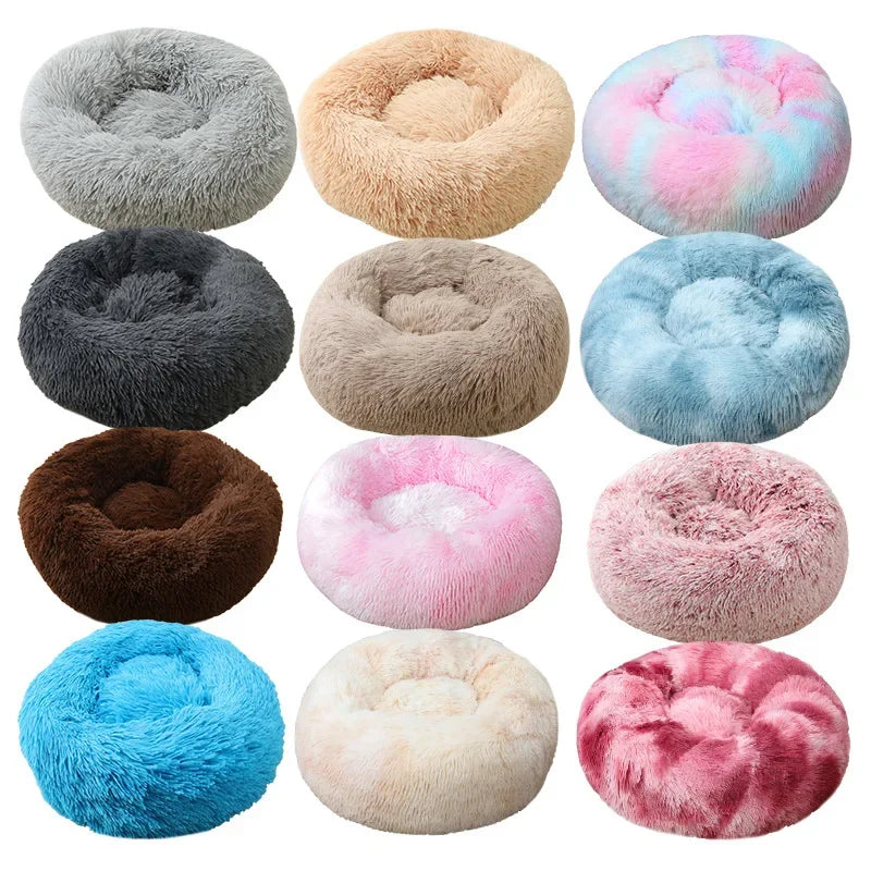 Cat Beds Washable Soft Pet Kennel Winter Thickened Warm Donut Round
