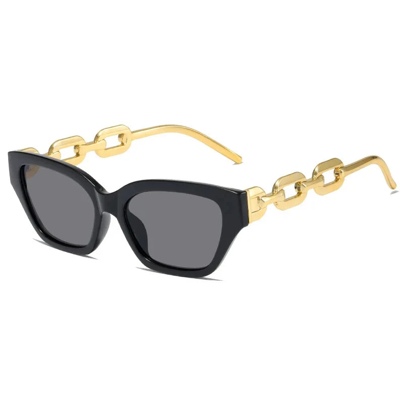 New Fashion Gold Cat Eye Sunglasses Women Designer Glasses Black Sunglasses for Women UV400