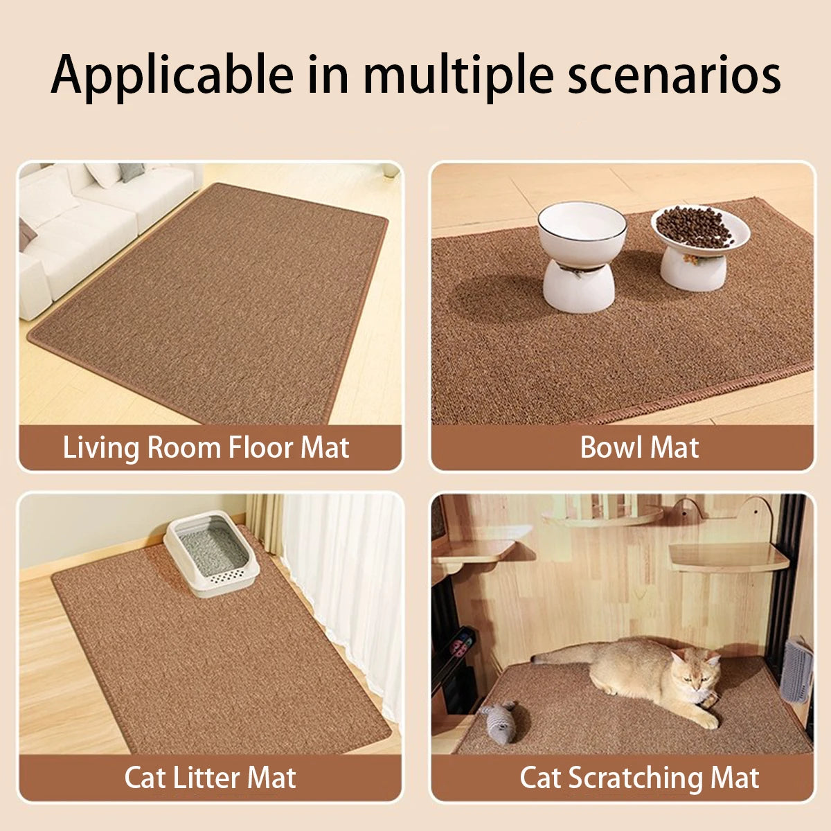 Large Cat Scratching Mat Carpet Non-Slip