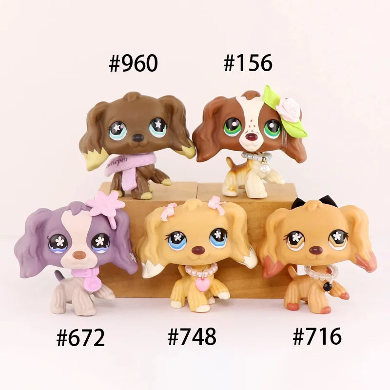 5PCS Mini Pet Shop Cocker Spaniel 960 156 1209 748 575 with Accessories Rare