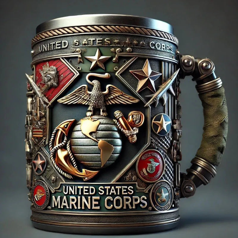 Military 3d Resin Mug, Thematic Coffee Cup With Detailed Sculpture, Unique Gift & Collectible For Enthusiasts