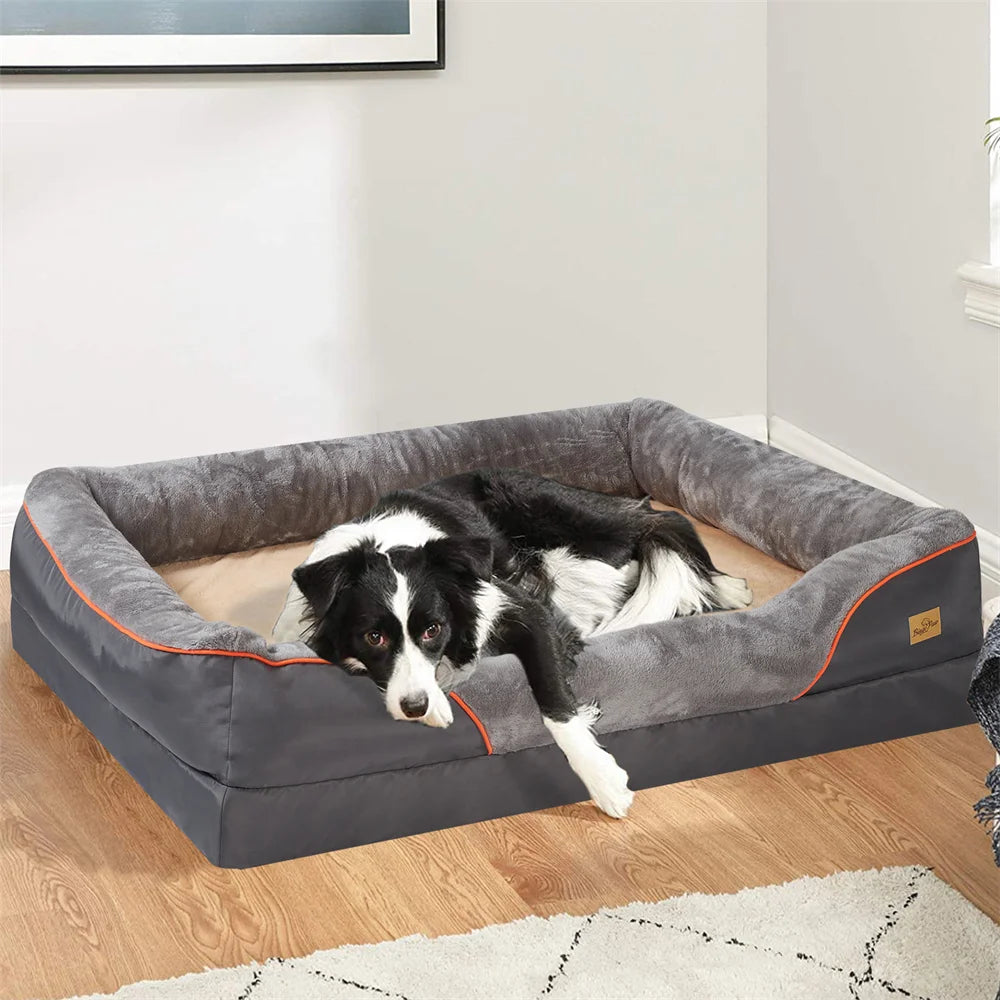 Jumbo Large Orthopedic Dog Bed Memory Foam Pet Sofa Couch Waterproof