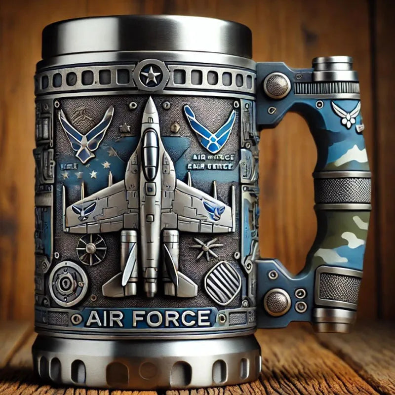 Military 3d Resin Mug, Thematic Coffee Cup With Detailed Sculpture, Unique Gift & Collectible For Enthusiasts