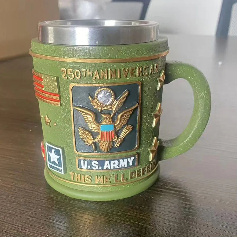 Military 3d Resin Mug, Thematic Coffee Cup With Detailed Sculpture, Unique Gift & Collectible For Enthusiasts