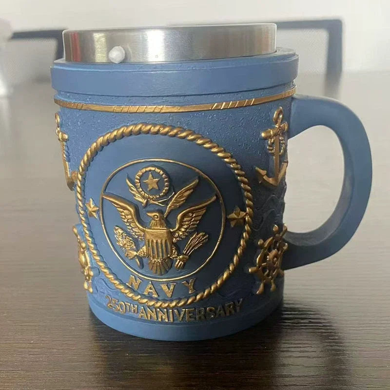 Military 3d Resin Mug, Thematic Coffee Cup With Detailed Sculpture, Unique Gift & Collectible For Enthusiasts