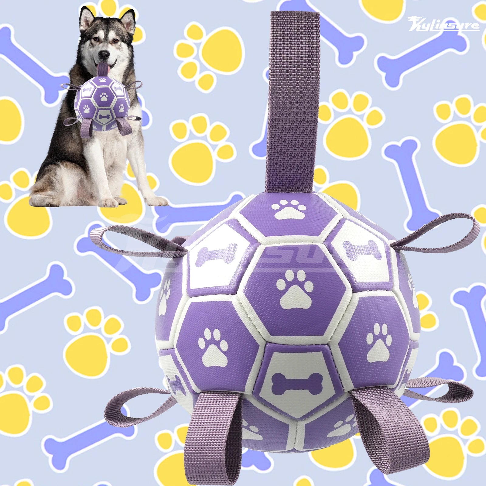 Dog Toys Soccer Ball with Straps