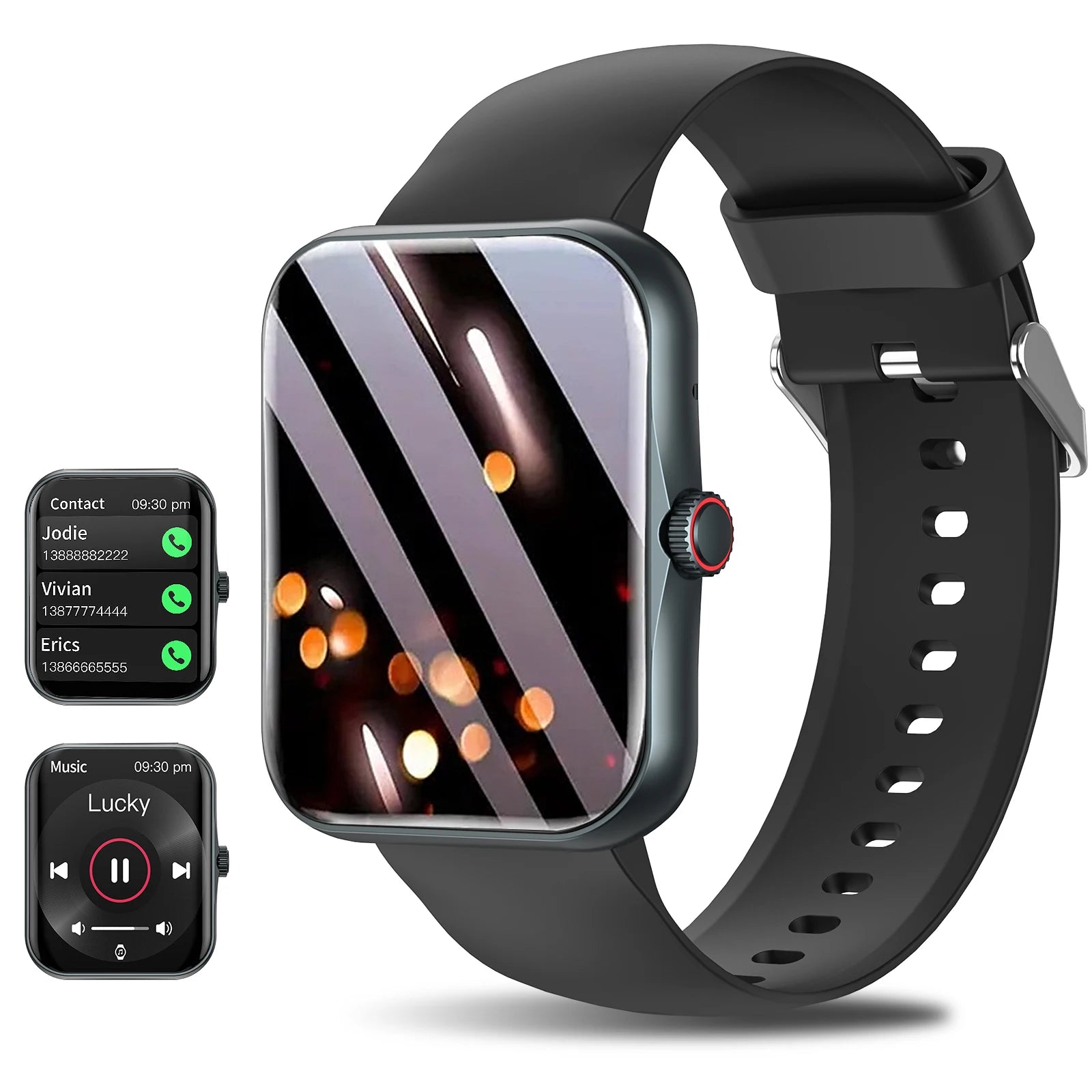 Smartwatch, custom wallpaper,, wireless calling, unisex sports watch, for Android and iPhone