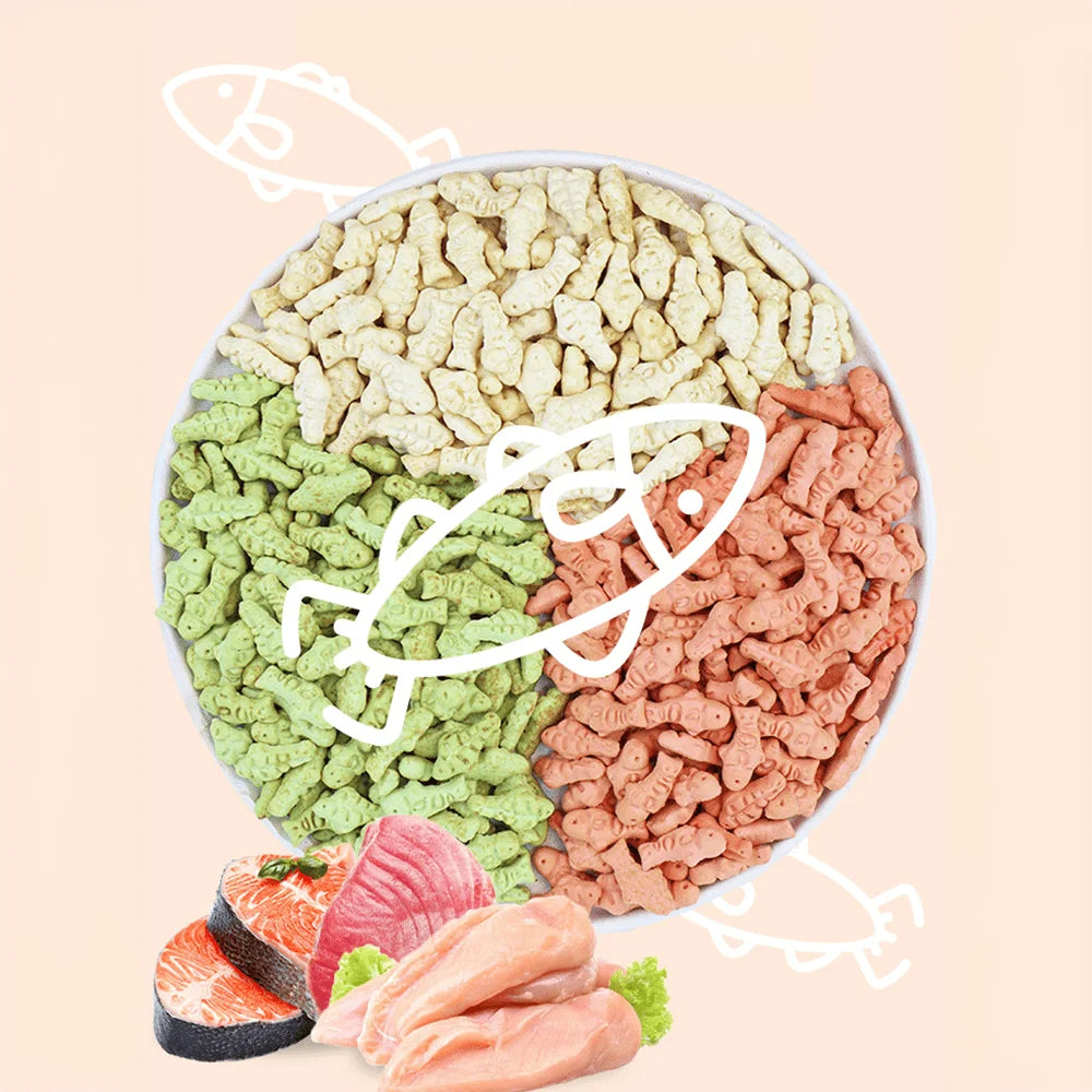 Cat Fish Shape Hairball Support and Teeth Cleaning, Chicken Flavored