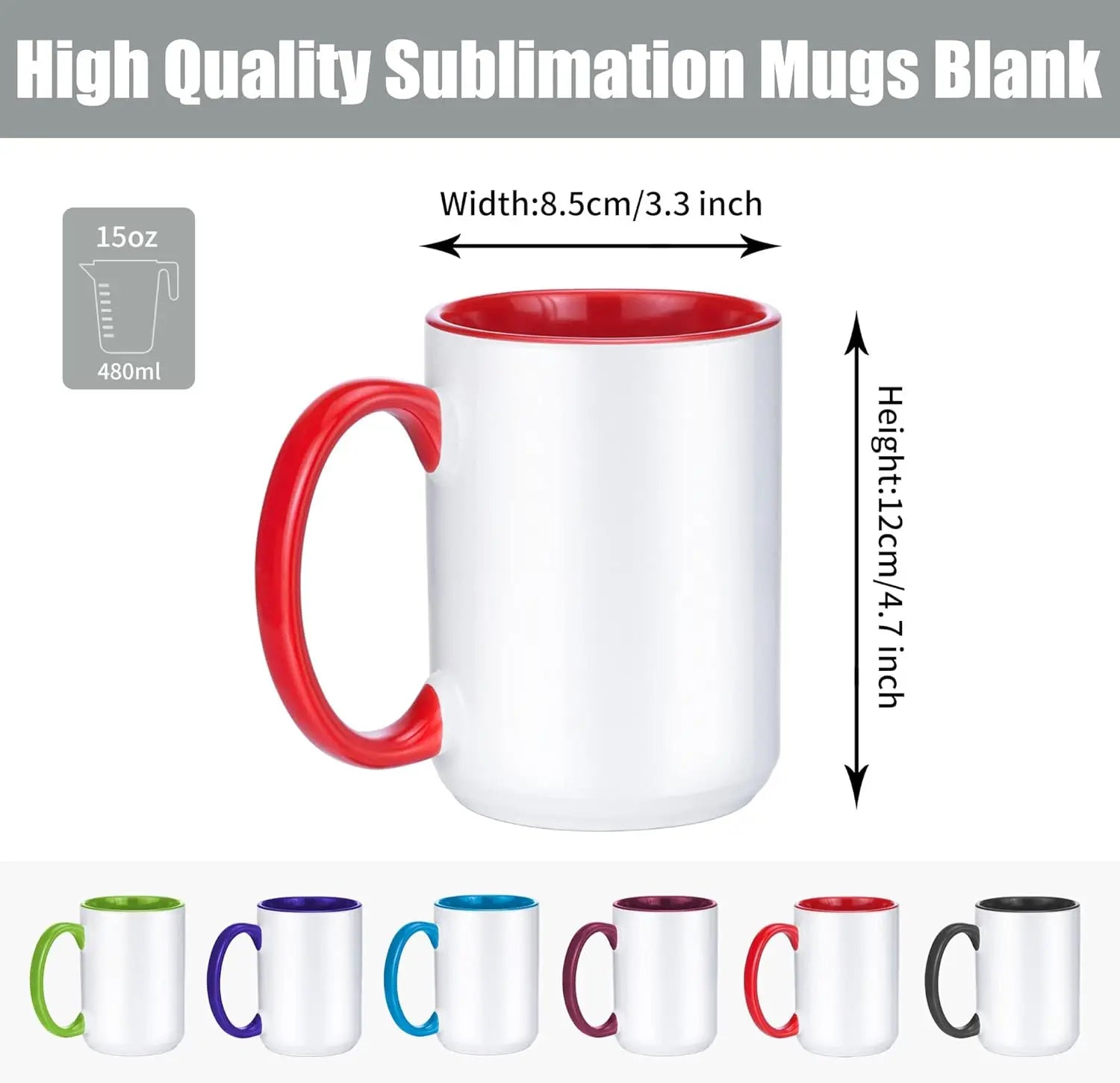 15 oz Sublimation Mugs Set of 12,