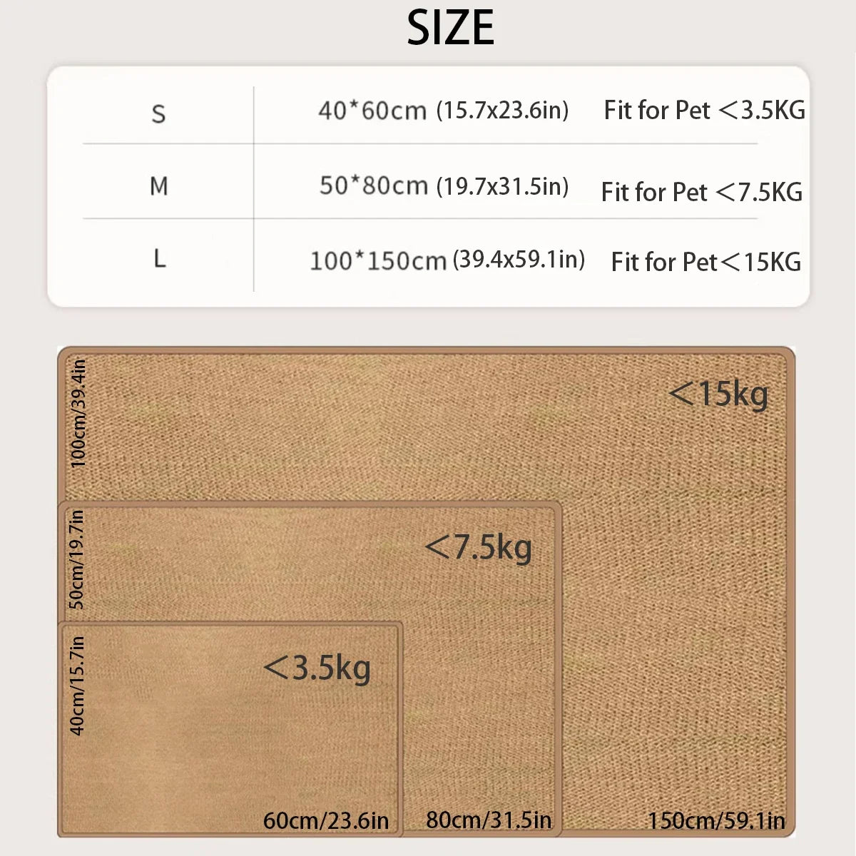 Large Cat Scratching Mat Carpet Non-Slip