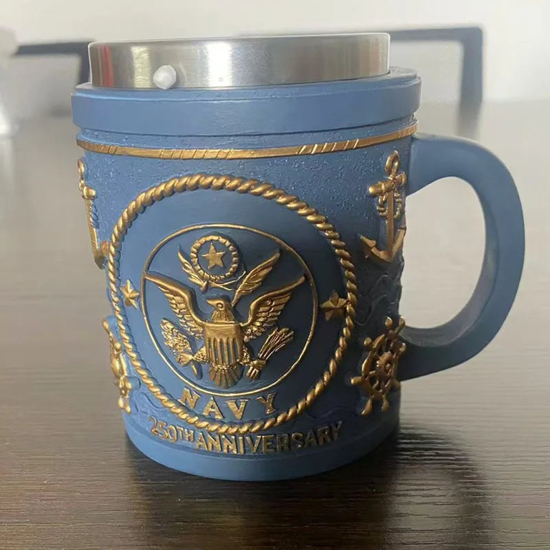 Military 3d Resin Mug, Thematic Coffee Cup With Detailed Sculpture, Unique Gift & Collectible For Enthusiasts