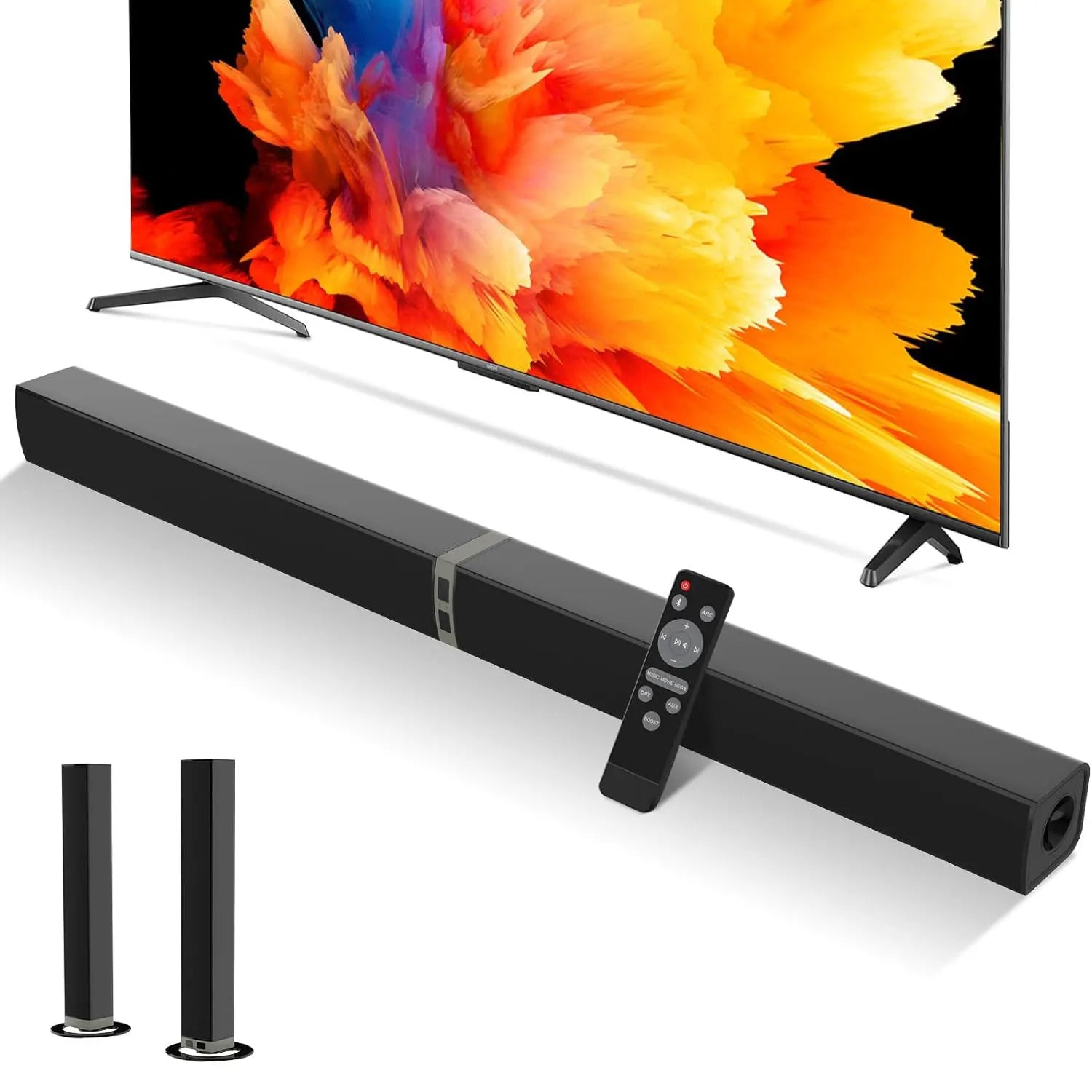 2 in 1 Separable Soundbar for TV 2.0 Channel Home Audio Sound Bars -