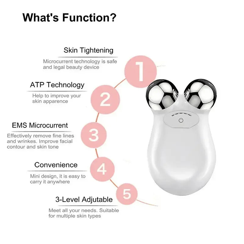 Microcurrent Facial Massager Roller Anti Wrinkles EMS