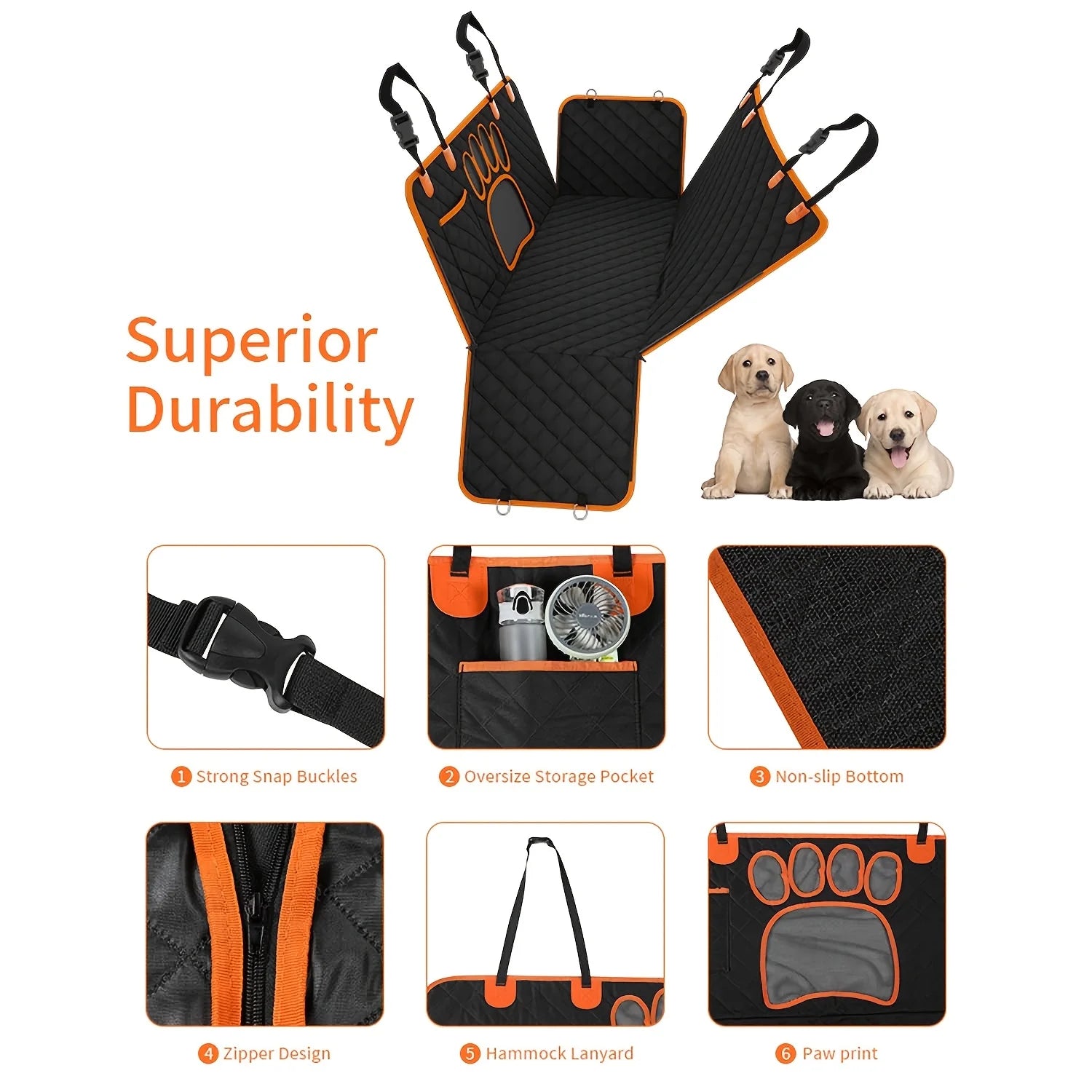 Dog Seat Cover, Pet Dog Seat Cover, Hammock Heavy Duty Scratch Resistant