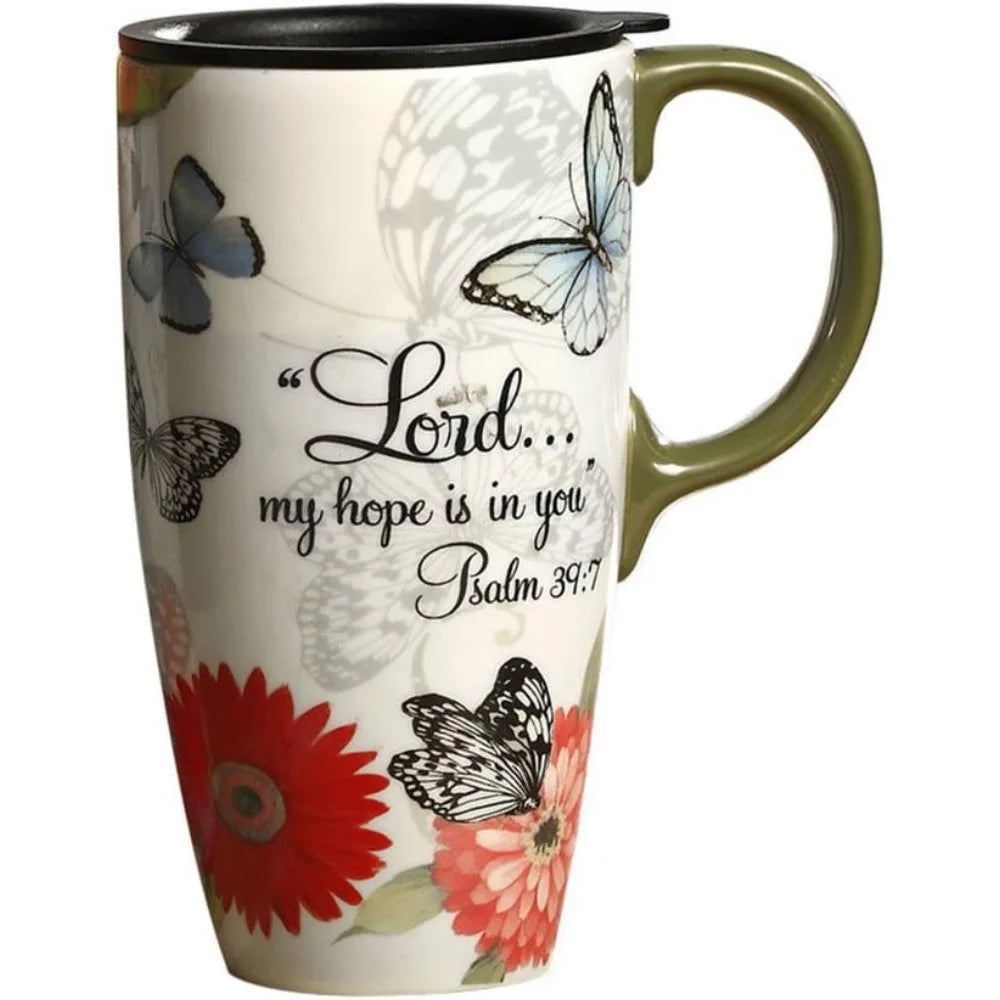 Tall Ceramic Travel Mug 17 oz. Coffee Cups Sealed