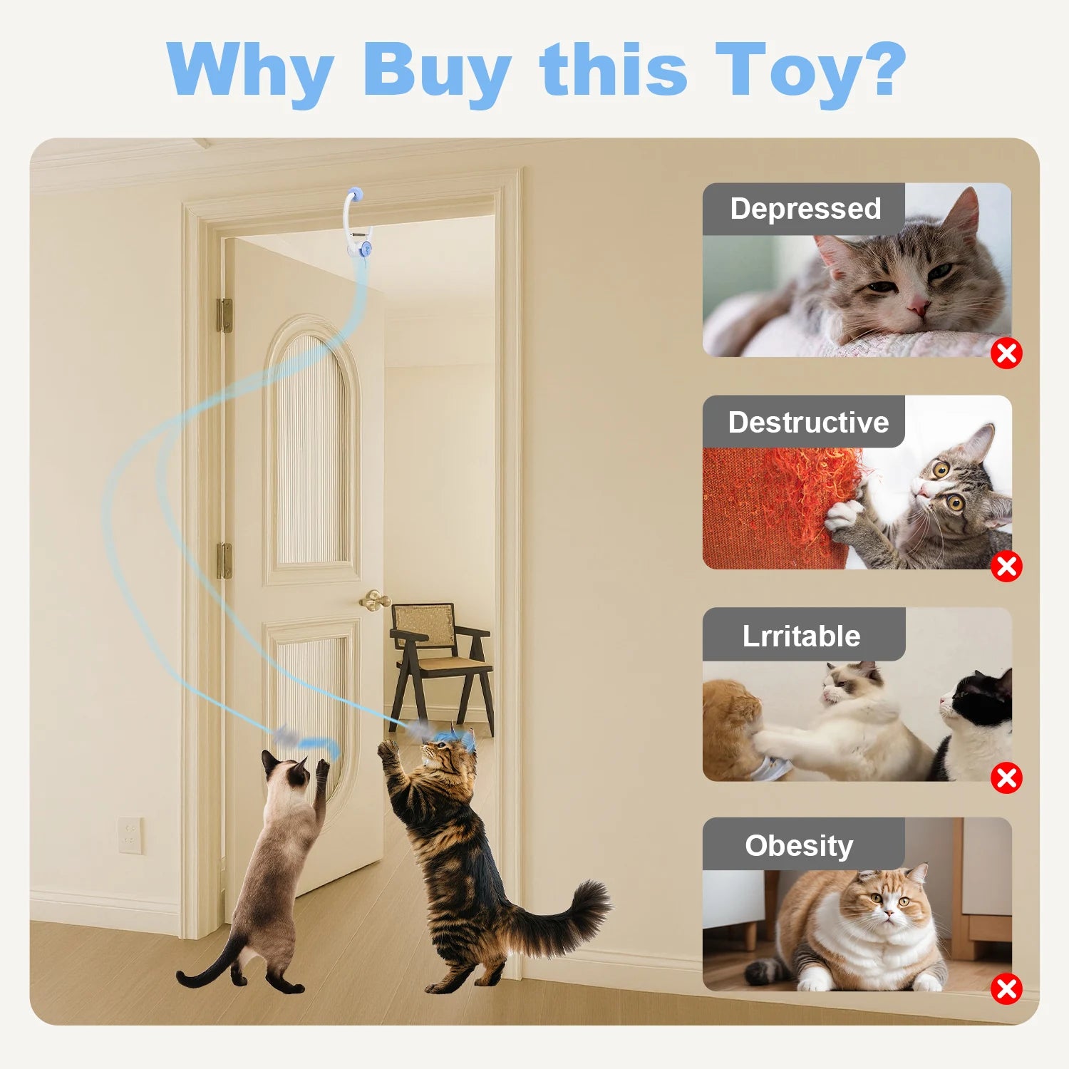 Cat Toys Electric Door Hanging Cat Toy Interactive Cat Toy