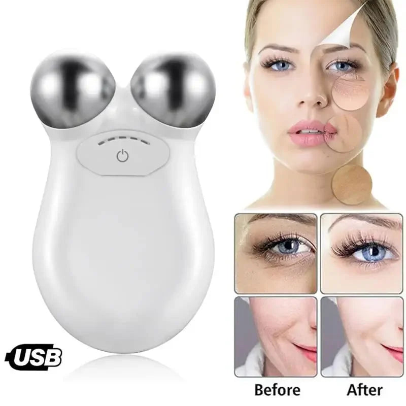 Microcurrent Facial Massager Roller Anti Wrinkles EMS