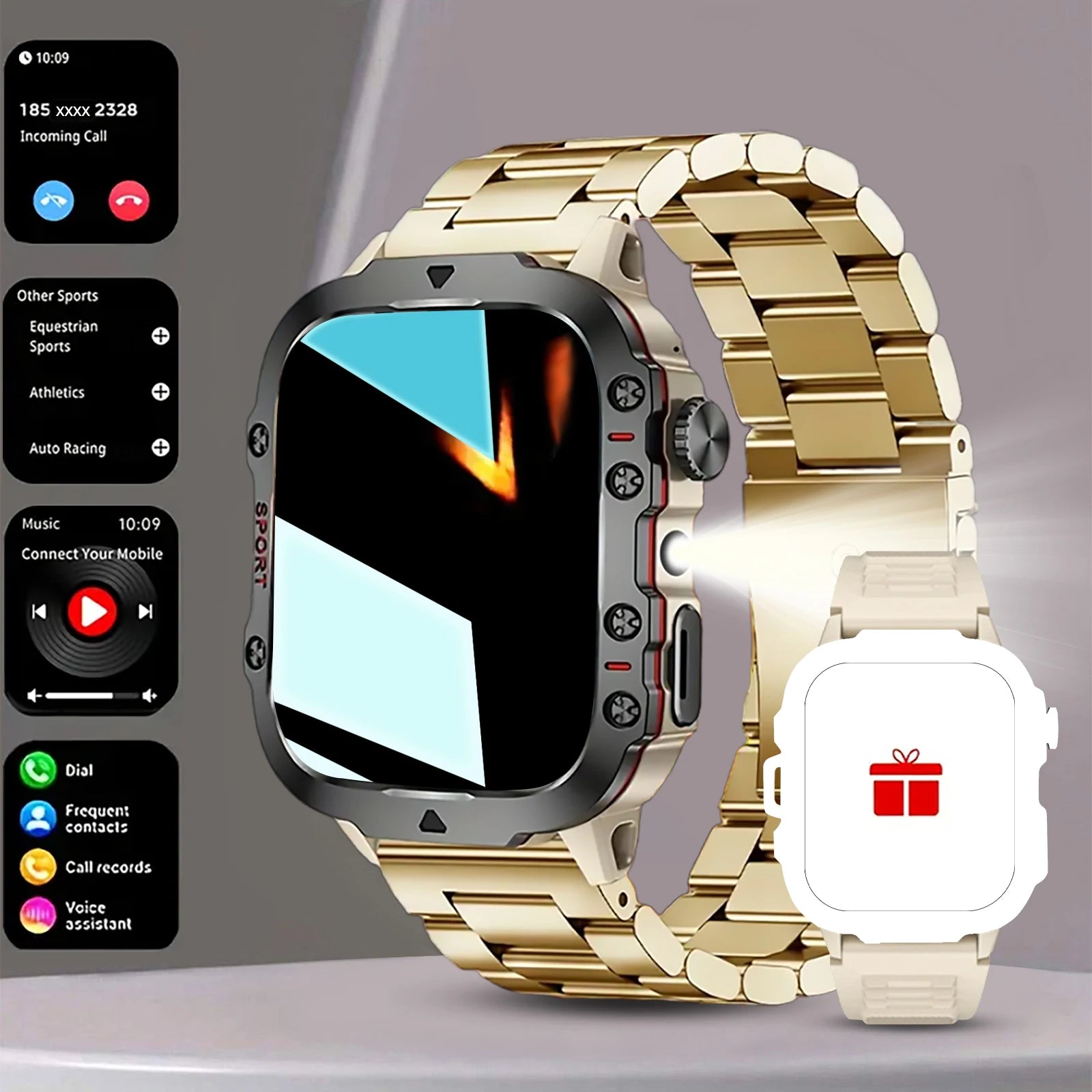 2025 Men's Smart Watch with Wireless Calling, Dual Straps