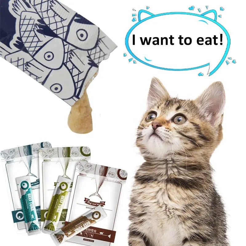 Cat Strips 13gX8PCS Wet Food Pet Cat Snacks Cod Tuna Beef Pet Food