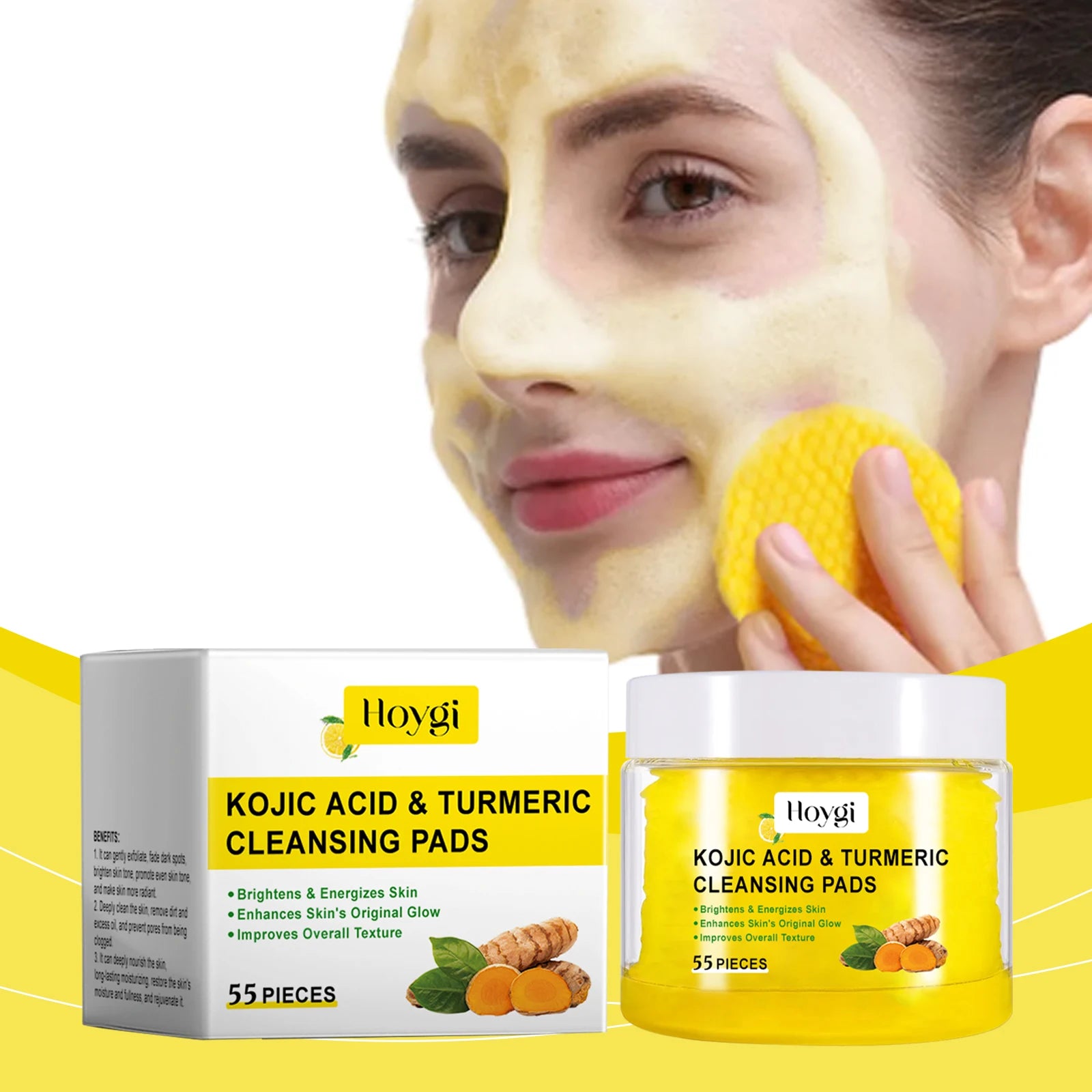 Turmeric Exfoliating Pads, Gentle Cleansing & Brightening Facial