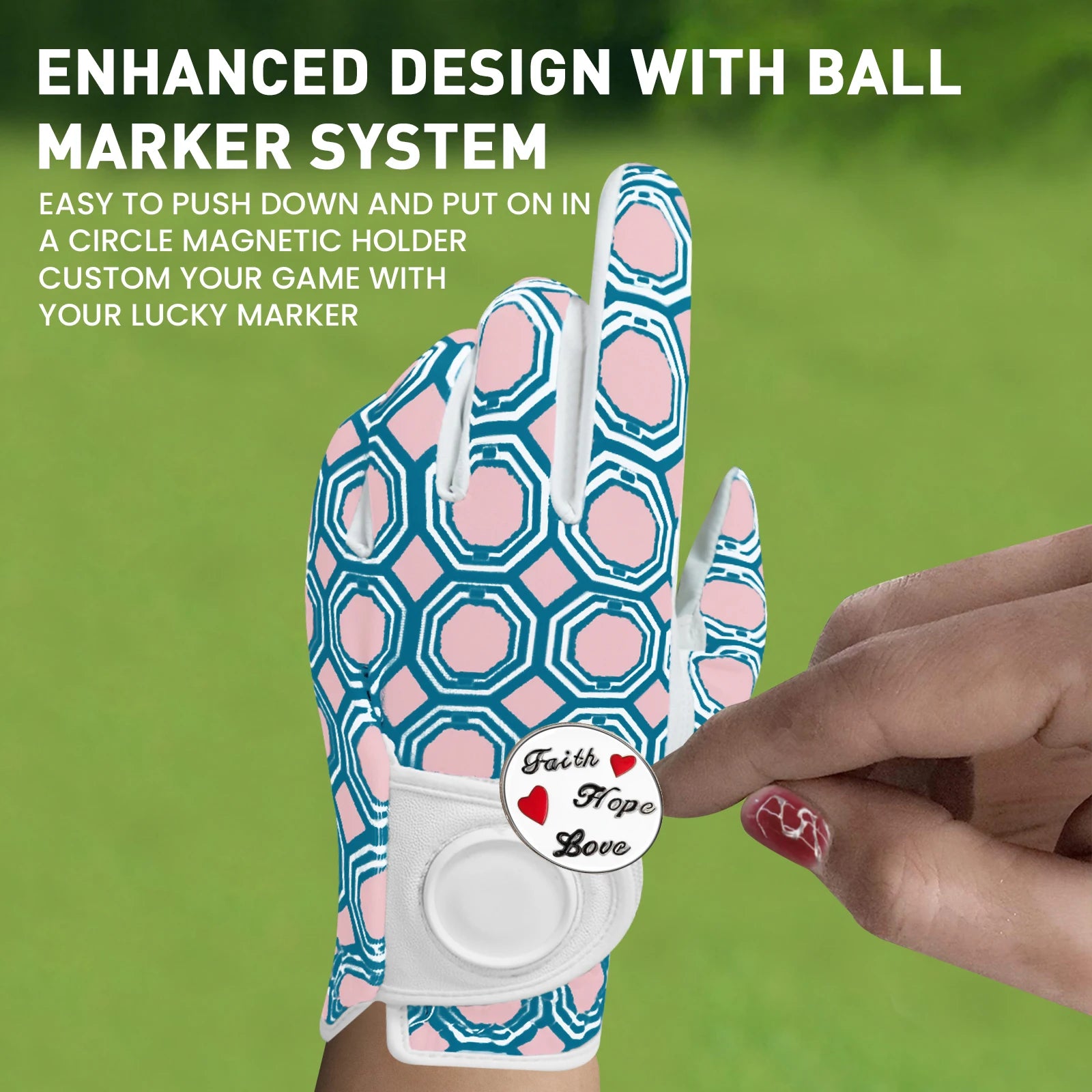 Golf Gloves Women Ladies Left Hand Right Handed Golfer with Ball Marker 3 Pack