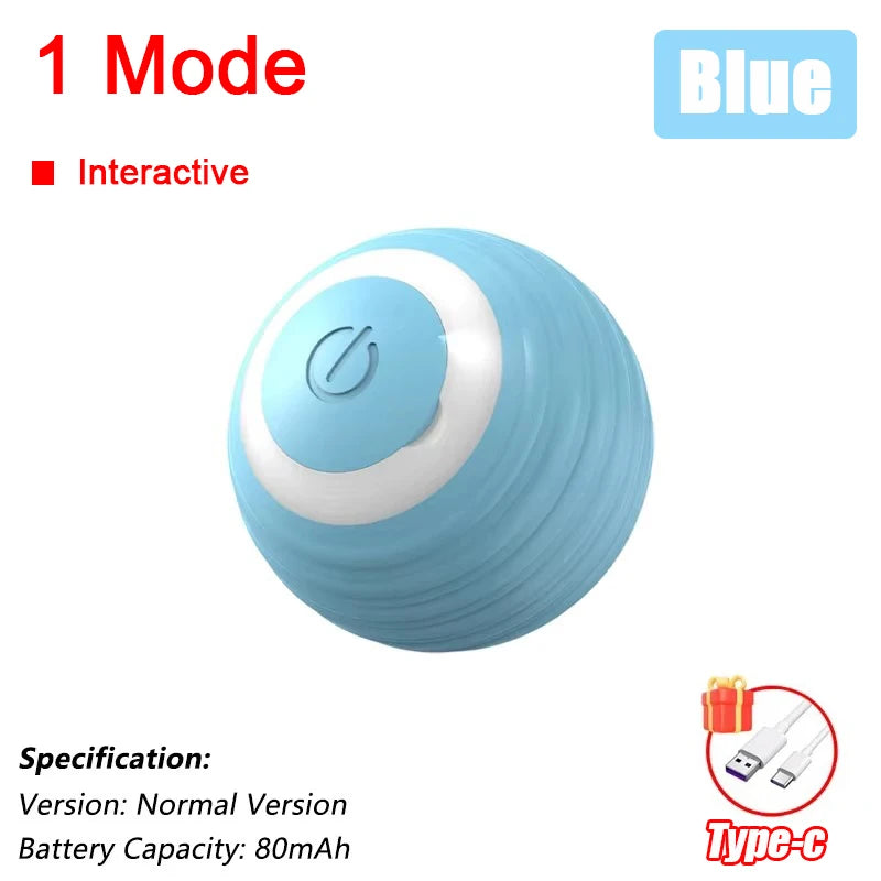 Cat Interactive Ball Toy Automatic Rolling Ball Faux Tail Rechargeable