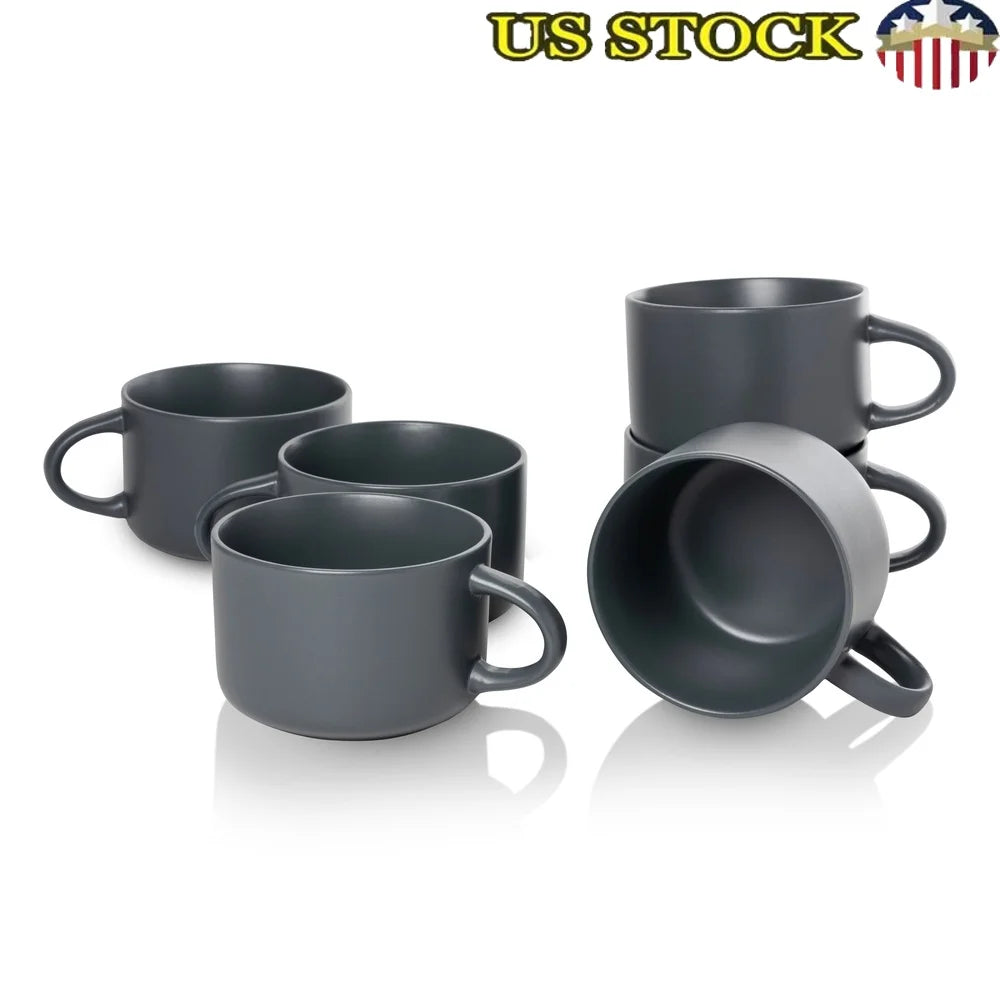 22oz Coupe Mug Set of 6 Dishwasher Safe Microwave