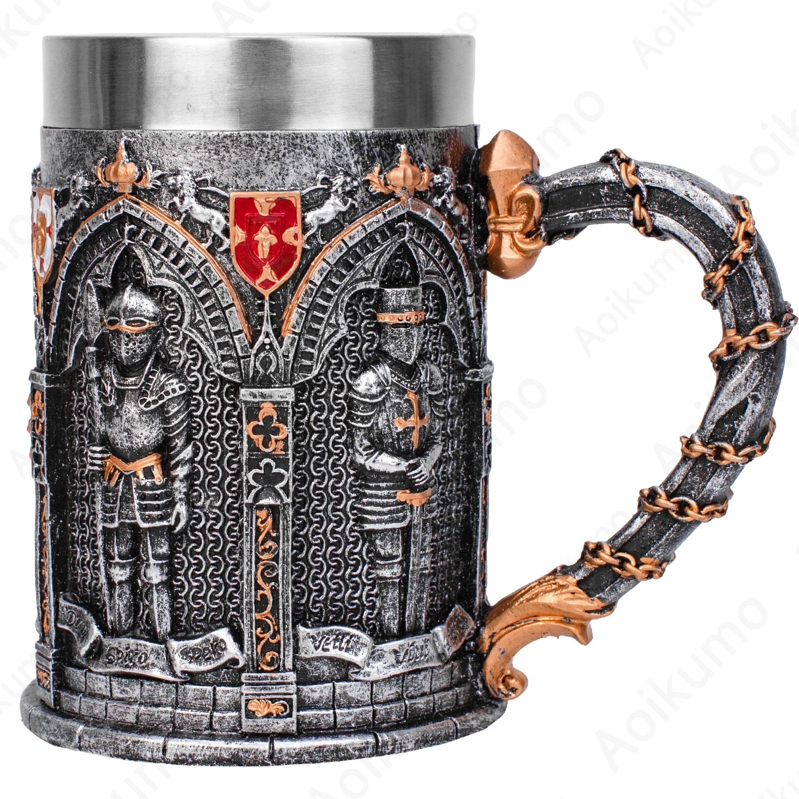 New Armoured Knight Latin Oath Tankard 304 Stainless Steel