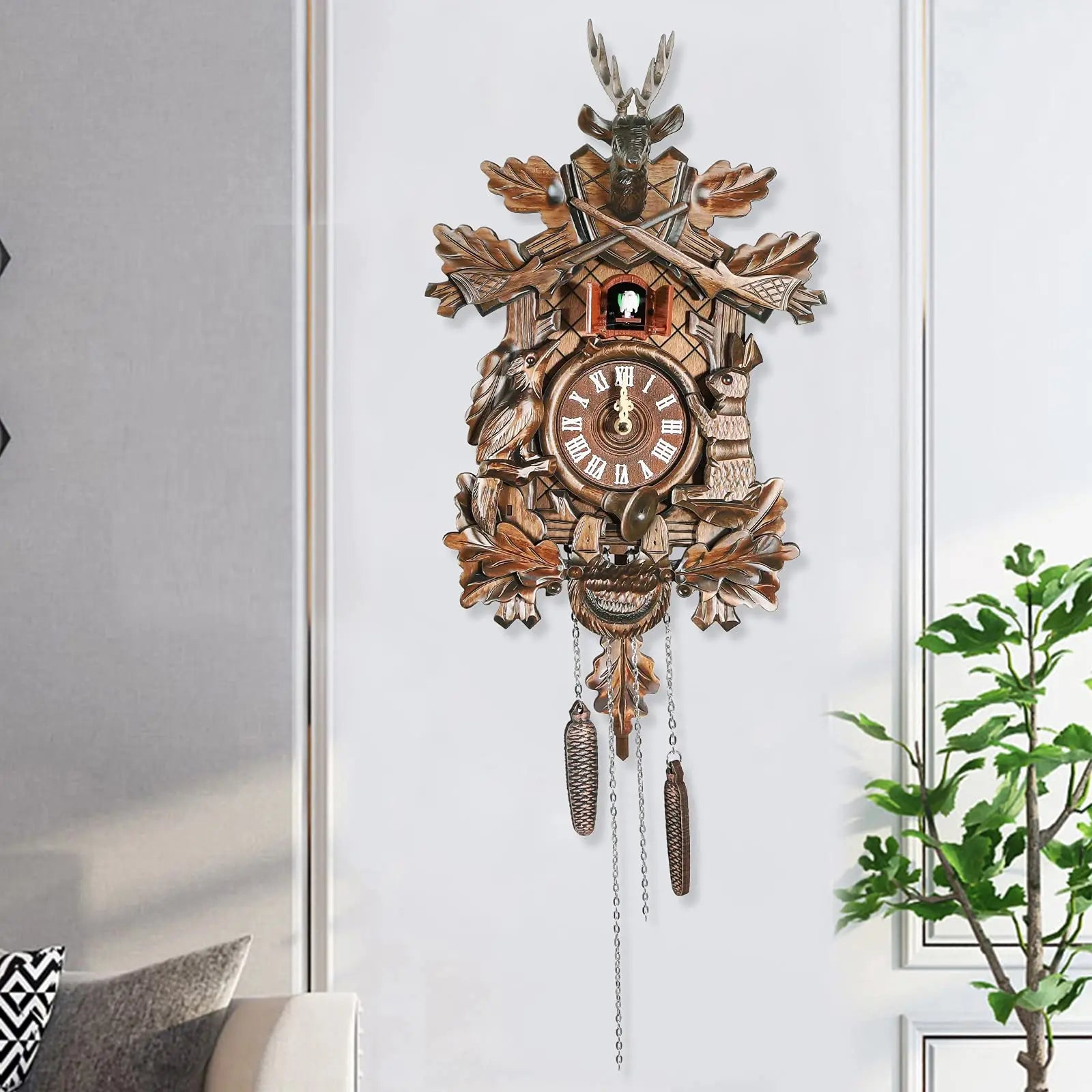 Cuckoo Wall Clock, German Traditional Black Forest Cuckoo Clock