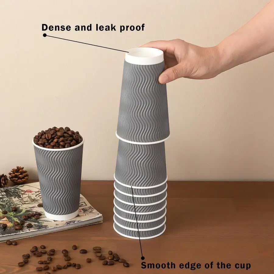 Pack 16 oz Disposable Coffee Cups No Lids